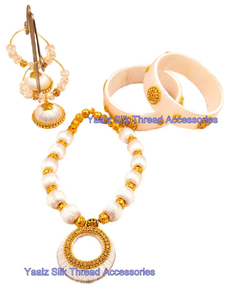silk thread BANGLE EARRING & NECKSET 