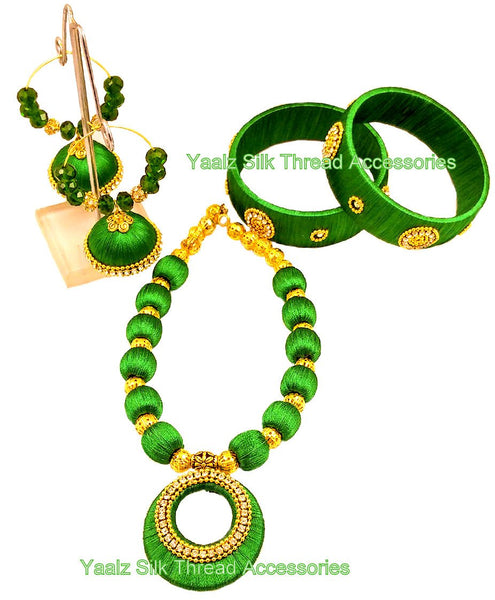 silk thread BANGLE EARRING & NECKSET 