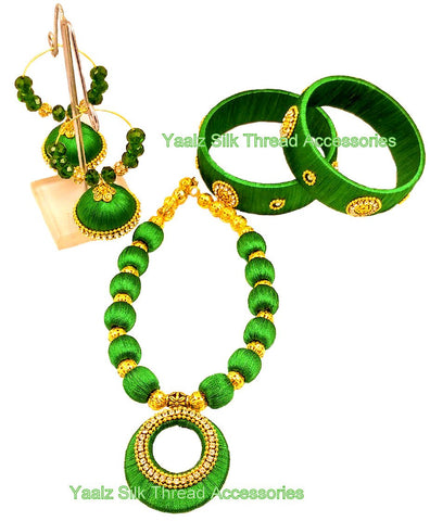 silk thread BANGLE EARRING & NECKSET 
