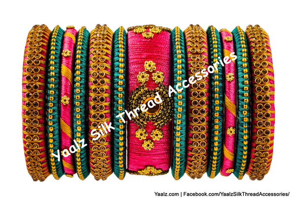 Yaalz Silk Thread Lengthy Partywear Bangle Sets In Assorted Colors - Set 2