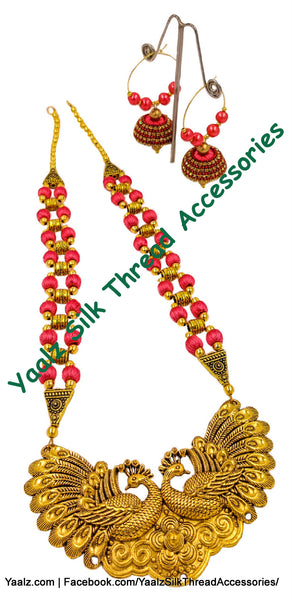 Yaalz Silk Thread Antique 2 Layer Necksets In Assorted Colors