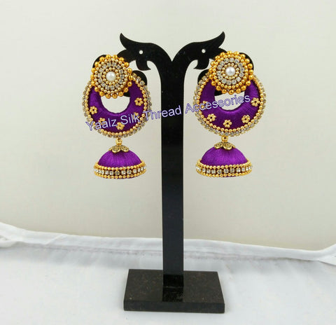 silk thread Chand Bali Earring 